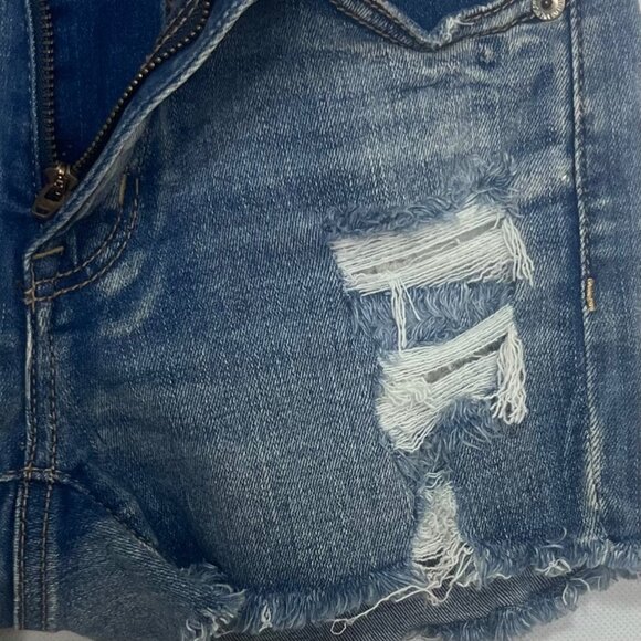 American Eagle Distressed Denim Shorts Size 0 Blue Next Level Stretch Cutoffs - Picture 6 of 14